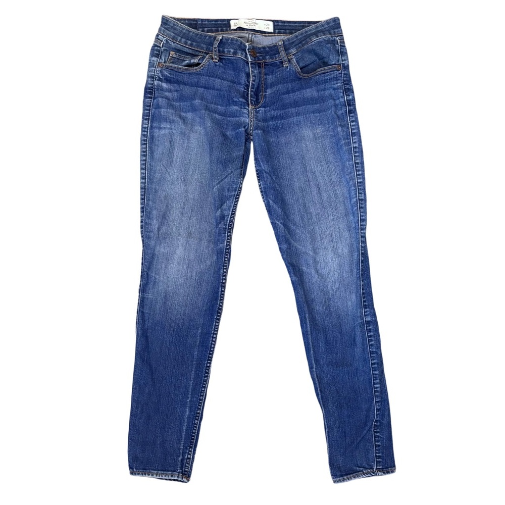 Y2K Abercrombie & Fitch Low Rise Blue Denim Skinny Jean Jegging 6R W28 L29